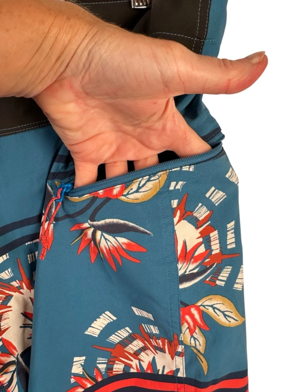 Patagonia Stretch Planing Board Shorts Blue Red Floral Surf Swim 9